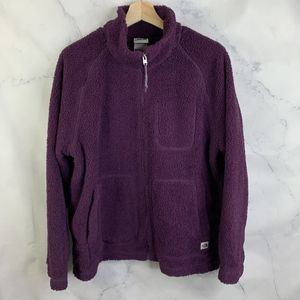 The North Face Ridge Deep Fleece Heavyweight Full Zip Sweater Jacket Purple SZ L